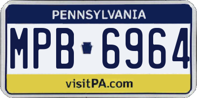 PA license plate MPB6964