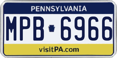 PA license plate MPB6966