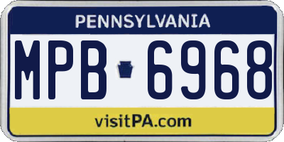 PA license plate MPB6968