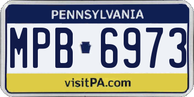PA license plate MPB6973