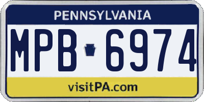 PA license plate MPB6974