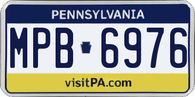 PA license plate MPB6976