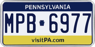 PA license plate MPB6977
