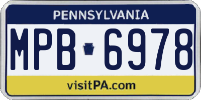 PA license plate MPB6978