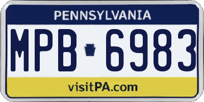 PA license plate MPB6983