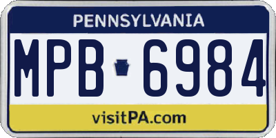 PA license plate MPB6984