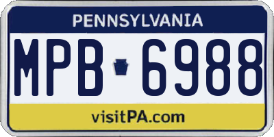 PA license plate MPB6988