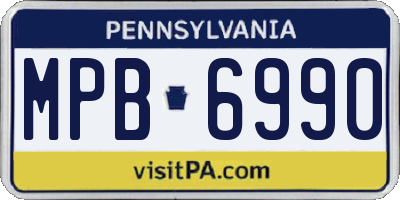 PA license plate MPB6990