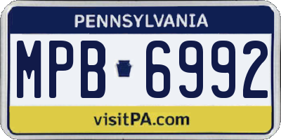 PA license plate MPB6992