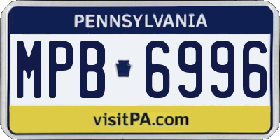 PA license plate MPB6996