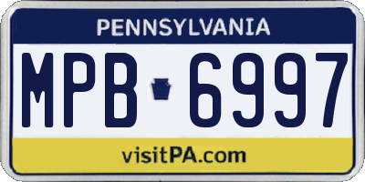 PA license plate MPB6997