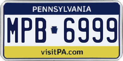 PA license plate MPB6999