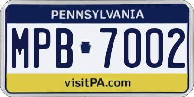 PA license plate MPB7002