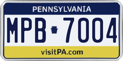 PA license plate MPB7004