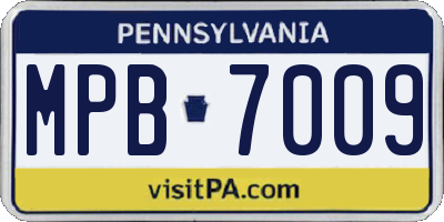 PA license plate MPB7009