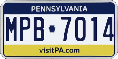 PA license plate MPB7014