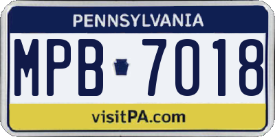 PA license plate MPB7018