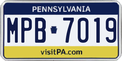 PA license plate MPB7019