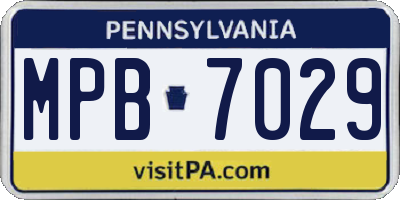 PA license plate MPB7029