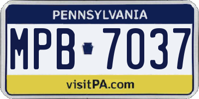 PA license plate MPB7037