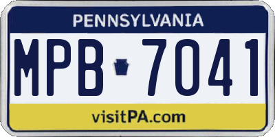 PA license plate MPB7041