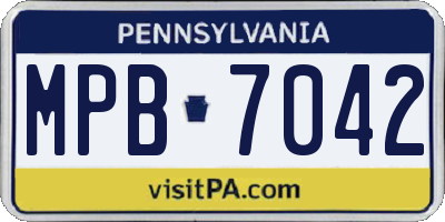 PA license plate MPB7042