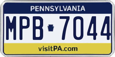 PA license plate MPB7044