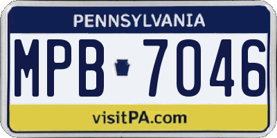 PA license plate MPB7046