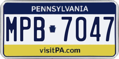PA license plate MPB7047