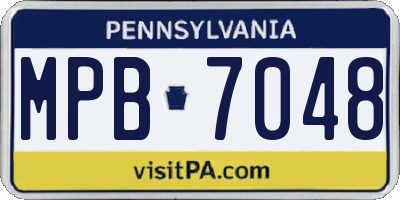 PA license plate MPB7048