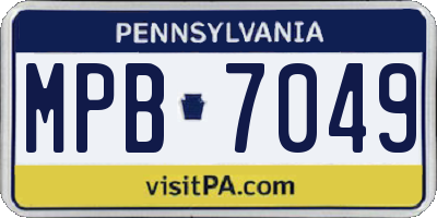 PA license plate MPB7049