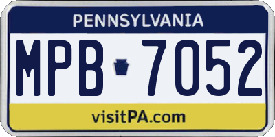 PA license plate MPB7052