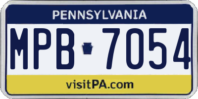 PA license plate MPB7054
