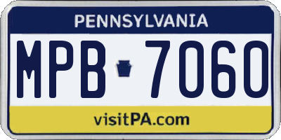 PA license plate MPB7060