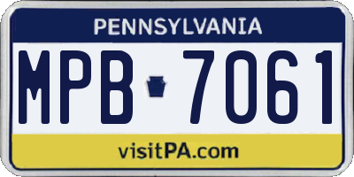 PA license plate MPB7061