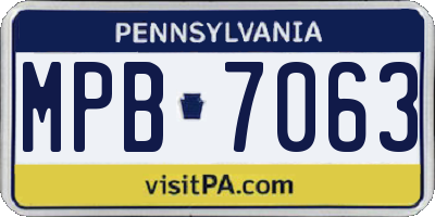 PA license plate MPB7063
