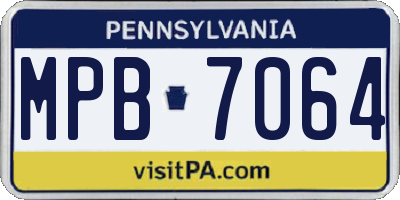 PA license plate MPB7064