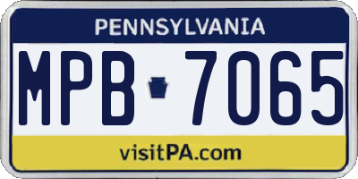 PA license plate MPB7065