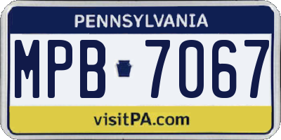 PA license plate MPB7067