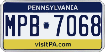 PA license plate MPB7068