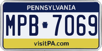 PA license plate MPB7069