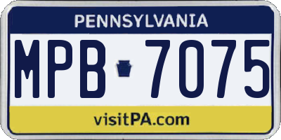 PA license plate MPB7075