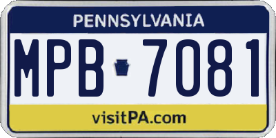 PA license plate MPB7081