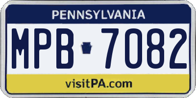 PA license plate MPB7082