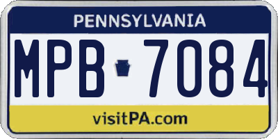 PA license plate MPB7084
