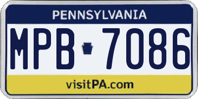 PA license plate MPB7086