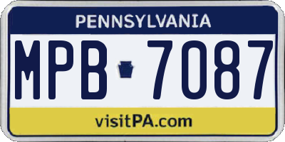 PA license plate MPB7087