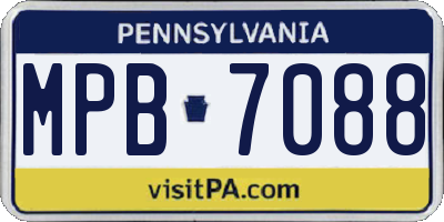 PA license plate MPB7088