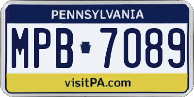PA license plate MPB7089