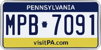 PA license plate MPB7091